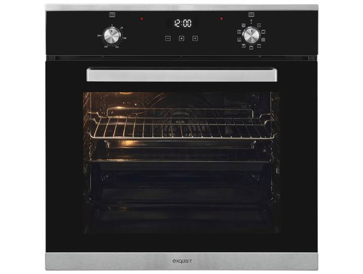 exquisit Backofen EBE76-9-H-020, mit 1-fach-Teleskopauszug, Pizzafunktion – ideal für Pizza, Focaccia und mehr!