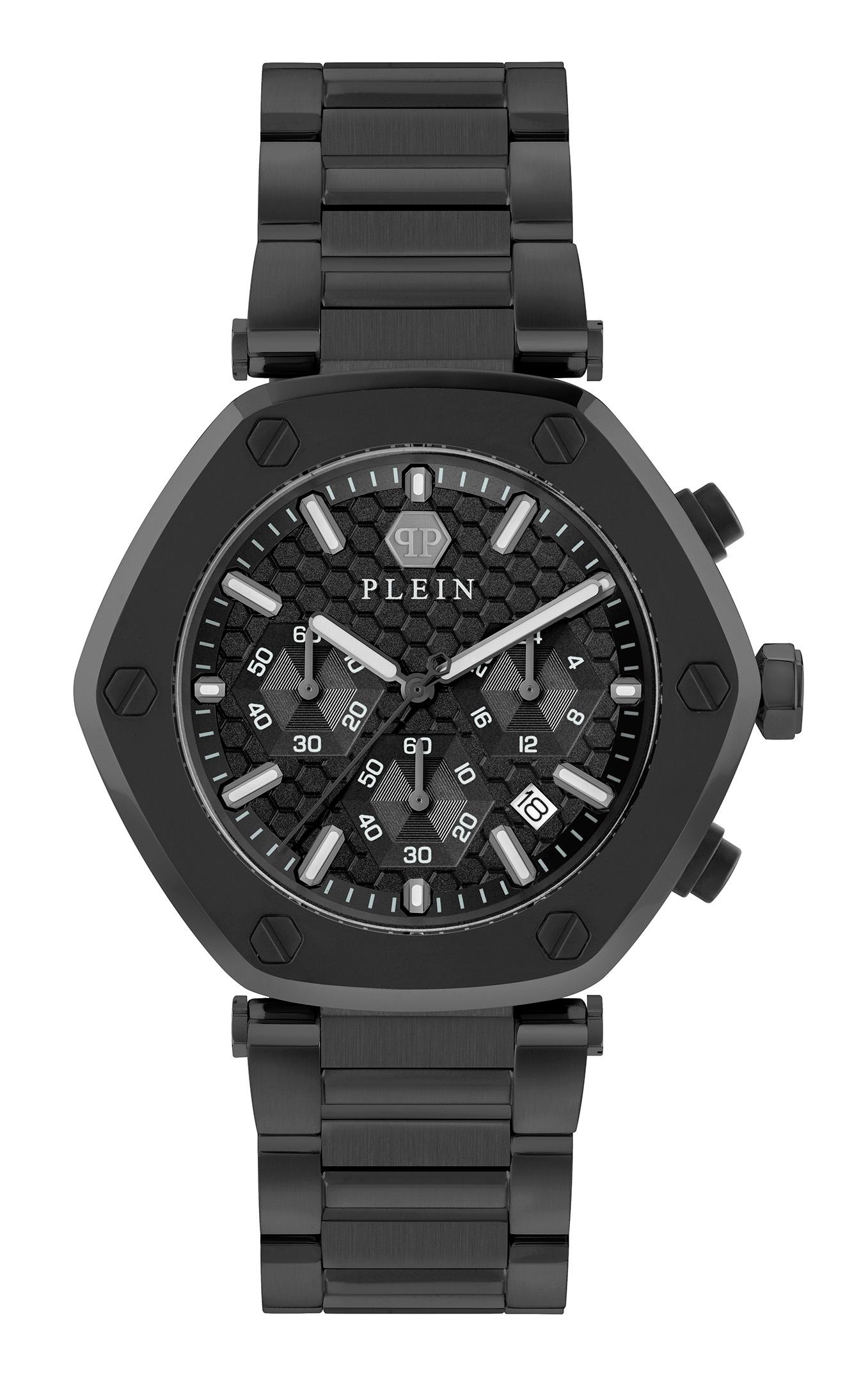 Philipp Plein The Hexagon Chrono Heren Zwarte Horloge PWZBA0623