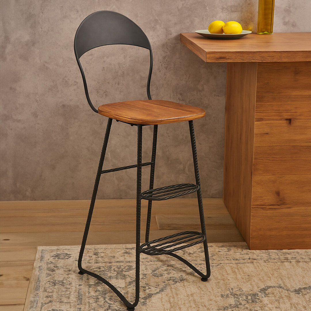 Borough Wharf New Foundry Bar Stool Brown 108cm H X 38cm W X 41cm D