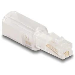 DeLOCK Telefonkabel-Verdrehschutz Adapter RJ10 Stecker zu RJ10 Buchse transparent / weiß