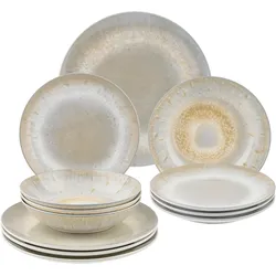 Tafelservice Batik Greige, 12-teilig