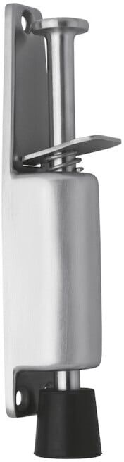 DENI ABT-Arrêt de porte avec bouton-poussoir Hauteur 40mm, 3833 acier inox mat (3833 0040 83)
