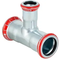 Geberit, Rohrverbindungstechnik, Reducing Tee Mapress C-Stahl 76 x 28 x 76 mm (21230) (Pressverbindung)