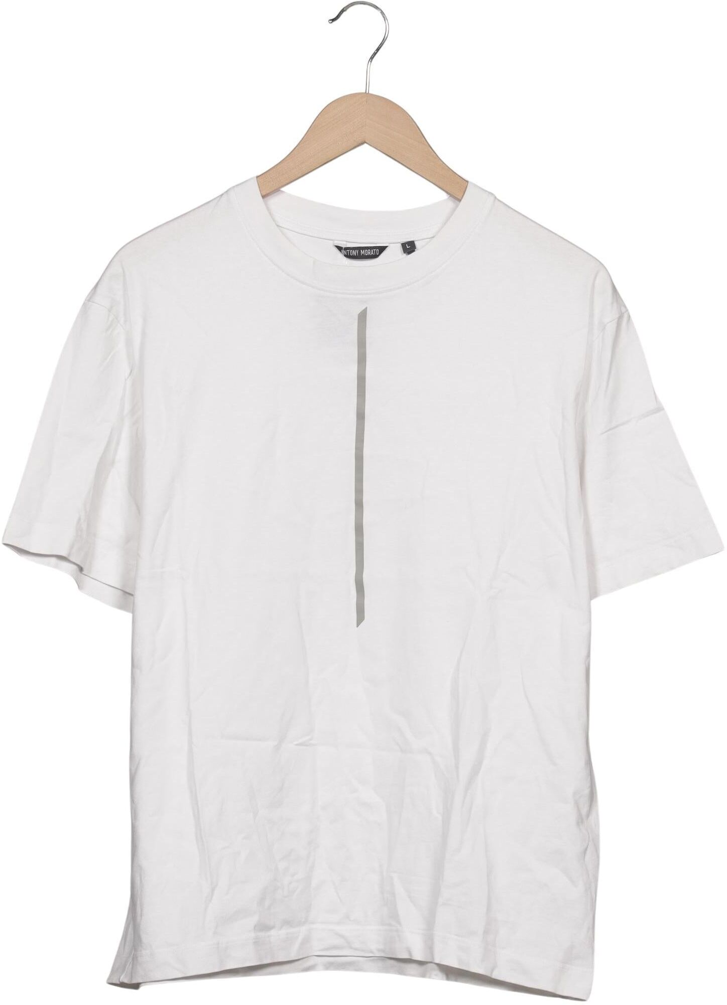 Antony Morato Herren T-Shirt, Weiß, Gr. L, Baumwolle - Second Hand