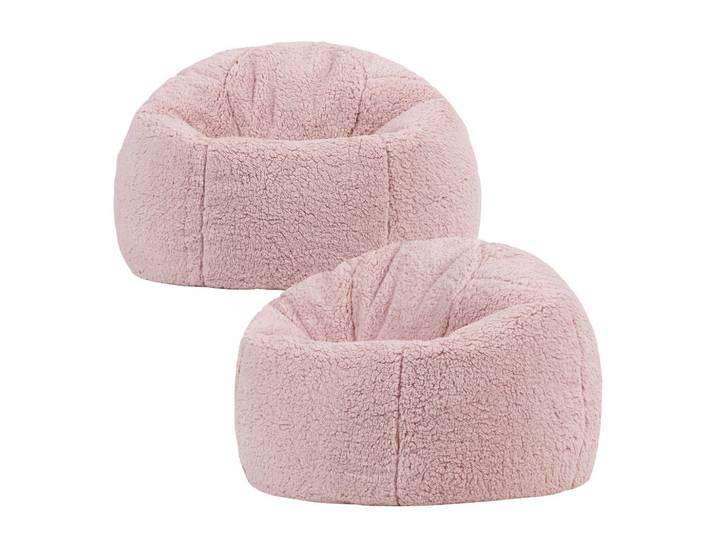 icon Kindersitzsack Kingston Fleece 2er Set, Pink, 100 L, Rund, 80x45x80 cm, Wohnzimmer, Sessel, Sitzsäcke, Kindersitzsäcke