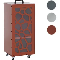 Pelletbehälter HWC-Q30 Waben, Pelletbox Aufbewahrungsbox für z.B. Tierfutter, Rollen Füße 86x37x37cm ~ kupferfarben