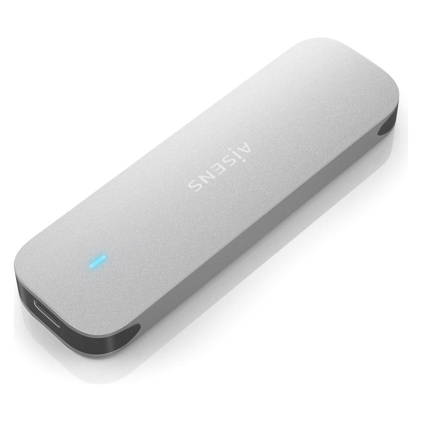 Aisens CAJA EXTERNA M.2 (NGFF) ASM2-025SL NVME A USB3.2 GEN2 PLATA (M.2) (ASM2-025SL)