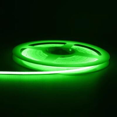 Inspired Finds SlimGlow 3 Mm Ultra Thin COB LED Strip Light (12V High Density) 3m 12v Dc Plug green