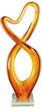 Dale Tiffany Golden Brown Infinity Handcrafted Art Glass Sculpture - N/A