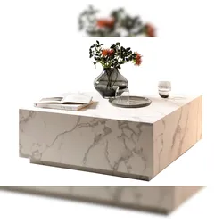 SalesFever Couchtisch | quadratisch | Melaminfolie in Marmoroptik