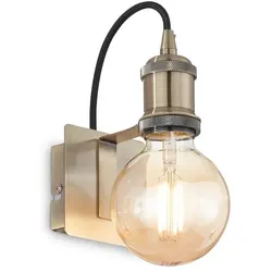 Ideal Lux Retro-Wandleuchte FRIDA, E27 max. 60W, Brüniert / Schwarz IDEA-163321