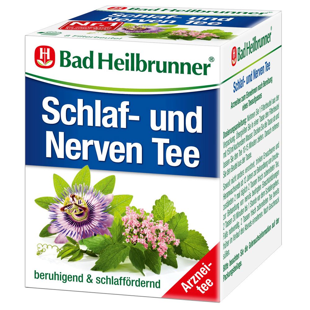 BAD Heilbrunner Schlaf- und Nerven Tee Filterbeut. 8x1,75 g Filterbeutel