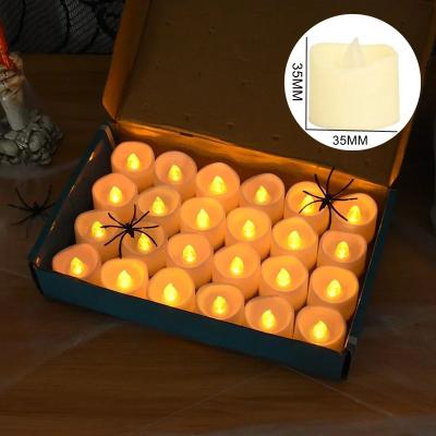 Uplifted Finds 2 Types Flameless LED Candle Lights Simulated Electric Candles For Wedding Christmas And Halloween Decor beige Shell 1 Pc
