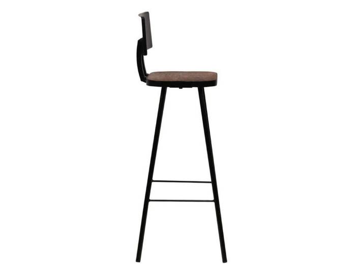 Tabourets de bar en bois massif - - Lot de 4 - Bois massif recyclé - 45x36x99 cm - Siège 74 cm - Cadre en acier
