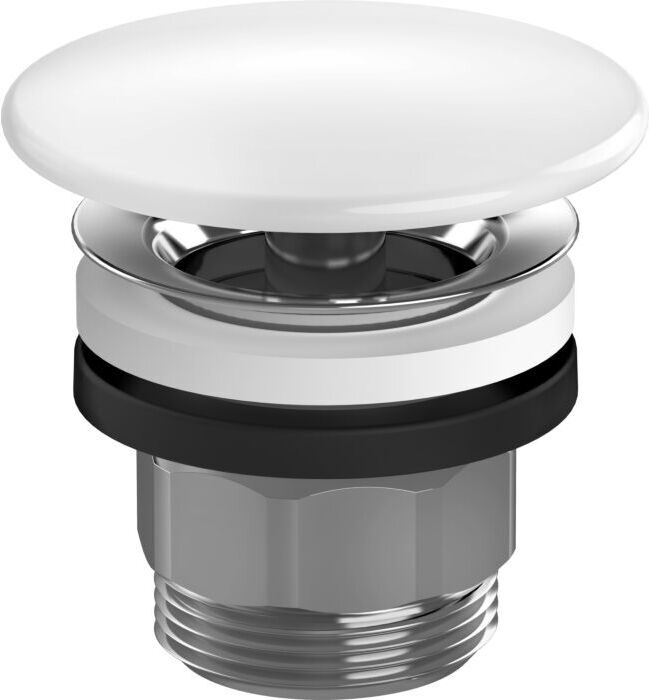 Hansgrohe Ablaufgarnitur 50110450 mit rundem Keramikstopfen, für Waschbecken, weiß