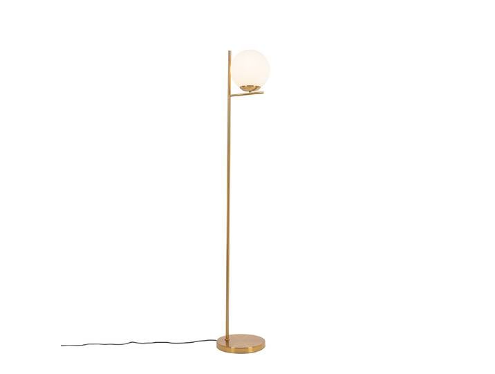 Lampadaire Art déco or et verre opale - Flore