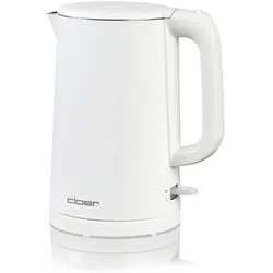 Cloer 4321 Wasserkocher 1,5 l mit Kontrolllampe, Sicherheitsdeckel und automatischer Abschaltung, Wa, Wasserkocher, Weiss