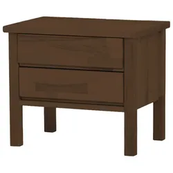 Nachtschrank in Walnussfarben Buche Massivholz