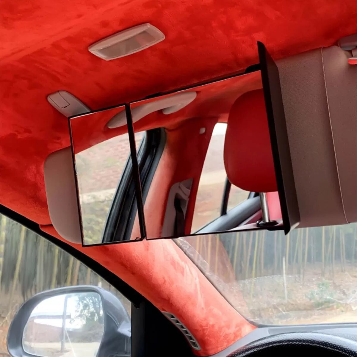 INF Miroir de maquillage lumineux LED noir - Miroir de courtoisie pour pare-soleil de voiture