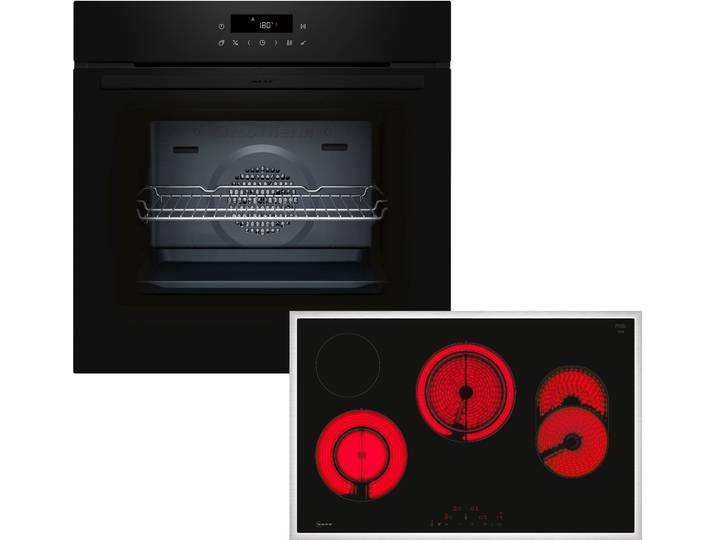 NEFF Backofen-Set BTX48PB0 , Energieeffizienz: A+, schwarz, Herdsets, AirFry für Knuspriges & Bräterzone für großes Bratgeschirr, Backofen-Set