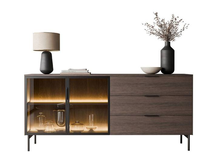 Lookway Kommode LINEA LOFT mit LED-Beleuchtung, 181x39x83 cm
