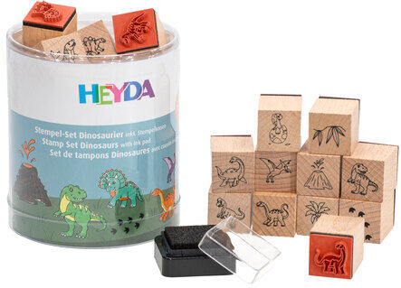Heyda Stempel-Set "Dinosaurier", 1,5 cm, 15 Stück