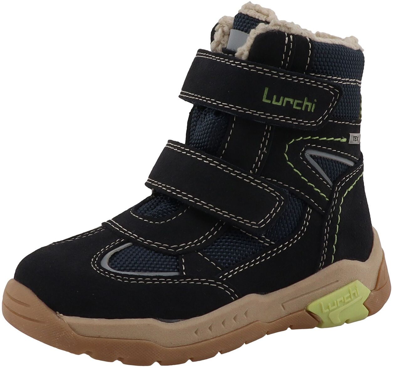 Stiefel LURCHI "Lurchi Nevis-TEX", Mädchen, Gr. 34, atlantic, beige, Leder, Schuhe Stiefel