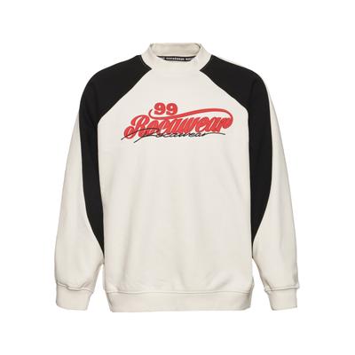 Sweater ROCAWEAR "Rocawear Rocawear Blocks Pullover", Herren, Gr. XXL, weiß (weiß, schwarz), 80% Baumwolle, 20% Polyester, Rundhals, Sweatshirts Sweater