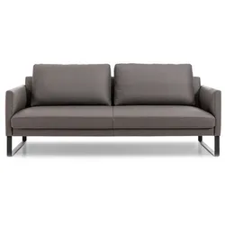 Segmüller Werkstätten Sofa Silenzio02 Leder Grau