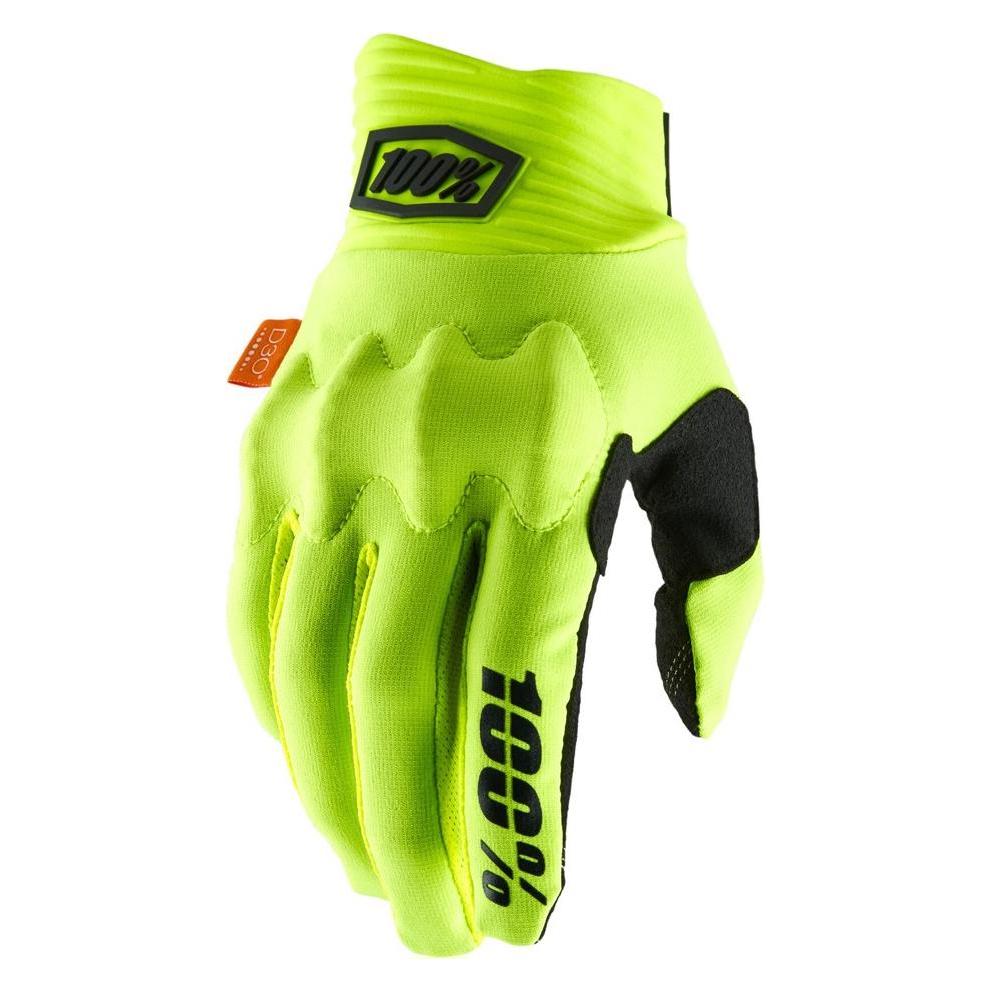 100% 100 Percent Herren Cognito Glove Fluo Yellow/Black Lg Handschuh für besondere Anlässe, Amarillo (L) (309192-uniw)