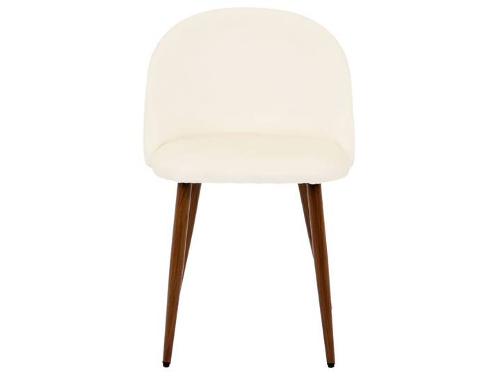 Chaise de salle à manger (2x) en velours, blanc crème