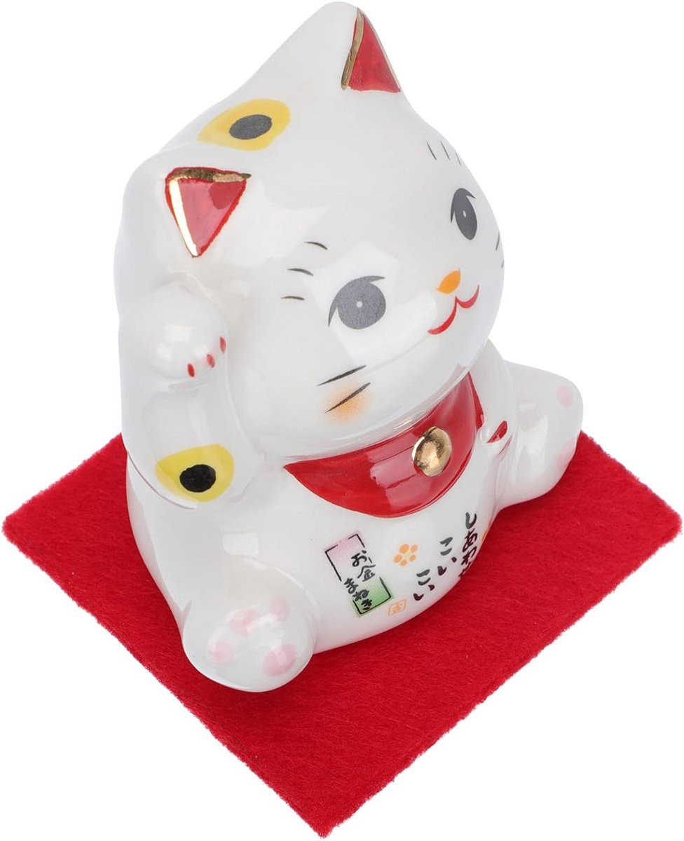 Set van 3 multicolor keramische katten beeldjes voor decoratie