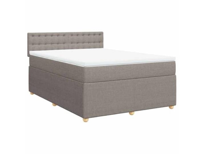 PUGYNBK Boxspringbett, Polyester, Grau, Taupe, 140 x 200 cm Taschenfedern, waschbarer Matratzenschoner, Basis mit Lamellen, atmungsaktive Unterstützung
