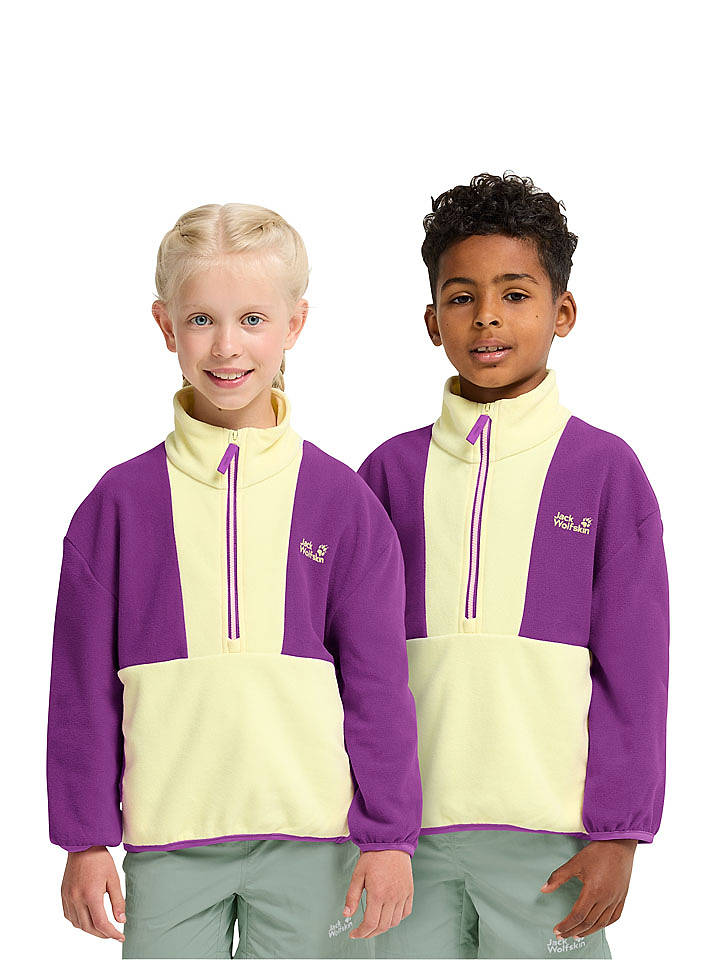 Jack Wolfskin Fleecepullover "Taunus" in Lila/ Creme - 152