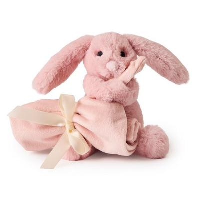 Teddy Hermann 94002 - Hase mit Schnuffeltuch, rosa, Plüsch, 17 cm