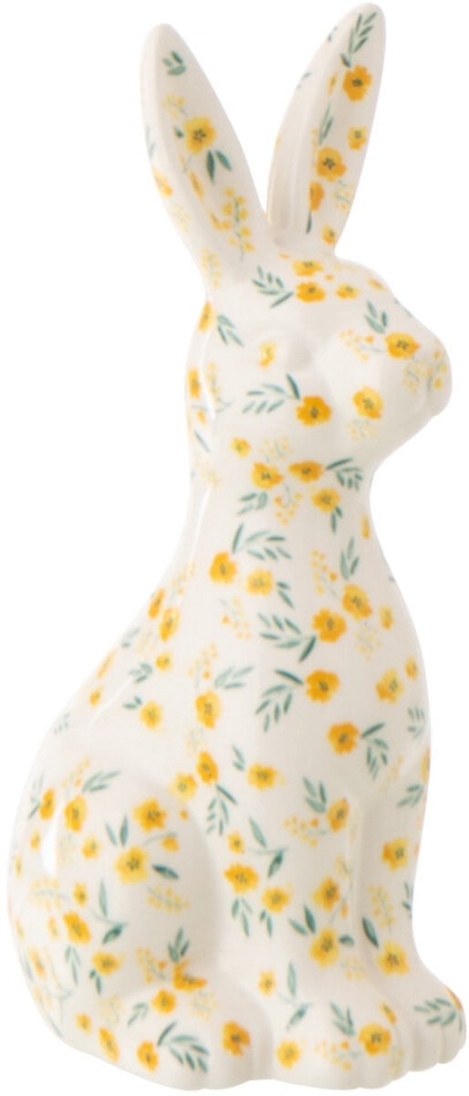 J-Line Decoratie Konijn met Bloemen Dolomiet Keramiek Mix Small