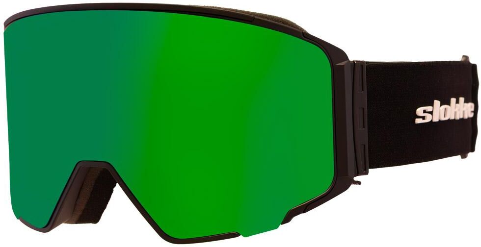 Slokker  - Dolomunt Otg Matte Black Green Mirror - Masque de Ski