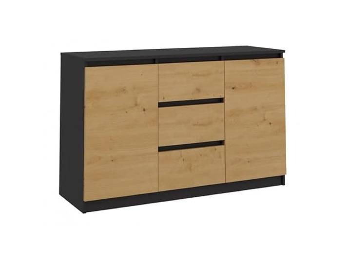 CDF Kommode Anthrazit Artisan 2 Türen 3 Schubladen Komode & Sideboards Schubladenkommode Sideboard 75 cm Hoch Wohnzimmer Komodenschrank 40x120x75 für Schlafzimmer Arbeitszimmer Flur Schubladenschrank