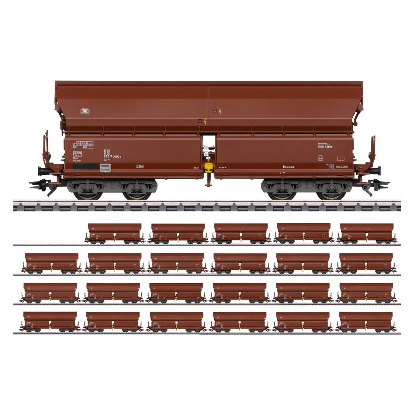 Märklin 000730 H0 24er-Set Schwenkdachwagen Tals 968 der DB (Spur H0) (00730)