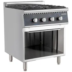 vaiotec Gasherd - 4 Brenner 28,8 kW - offener Unterbau, 700 x 700 mm