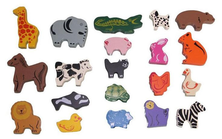 Johntoy Houten Dieren Speelset - 60 stuks - Educatief speelgoed