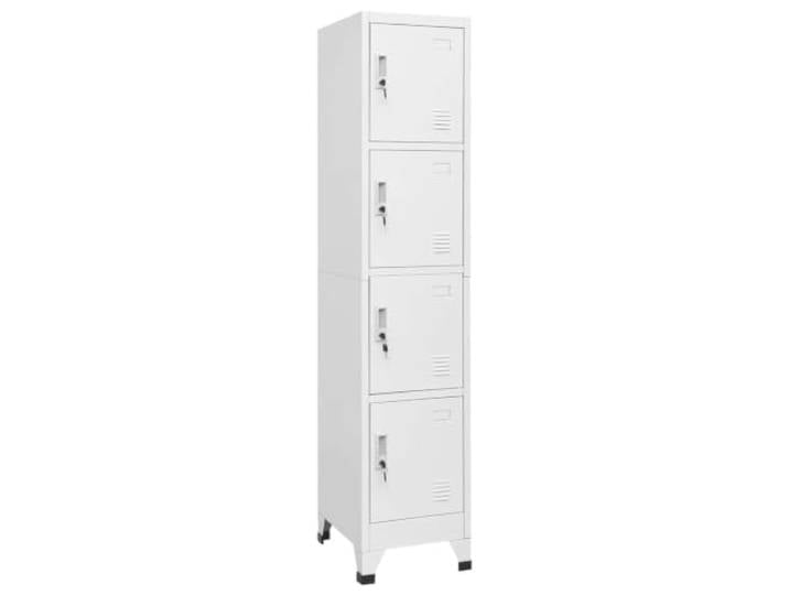 Schrank aus Stahl, 4 abschließbare Fächer, 38 x 45 x 180 cm Robuster Stahl, Namensschildhalter, für Umkleidekabinen oder industrielle Dekoration, einfache Wartung, einfache Montage