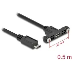 DELOCK Kabel USB 2.0 Micro-B Stecker 0,5 m zum einbau