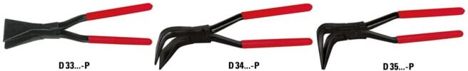 Pince à agrafe Bessey mâchoires droites, branches recouvertes de PVC (D33-60-P)