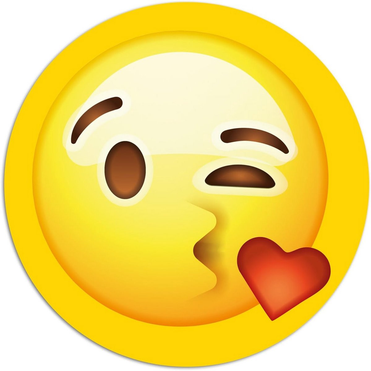 Ronde Muismat met Kus Emoji Ontwerp - Antislip & Comfortabel
