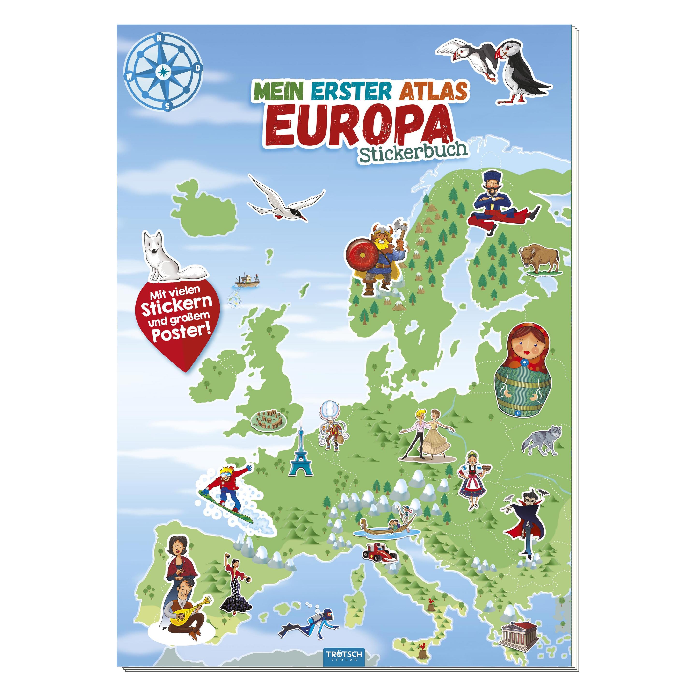 Trötsch Stickerbuch mein erster Atlas Europa (74972)