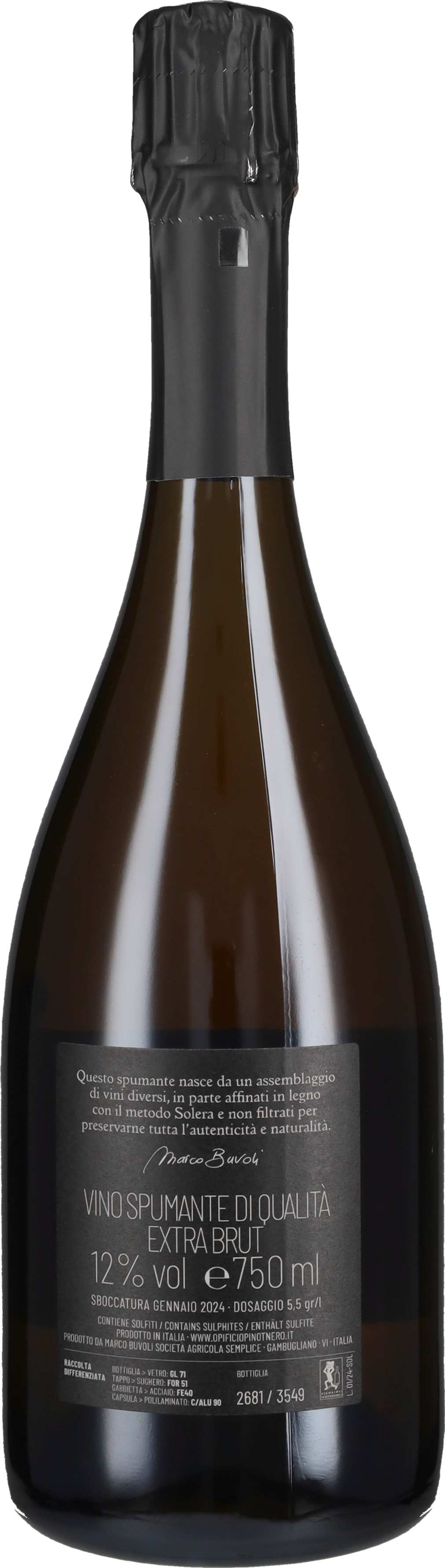 Ahead Spumante Metodo Classico Extra Brut 'Solera' Buvoli