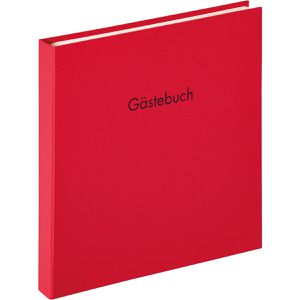 walther-design Gästebuch GB-206-R Fun, rot, 26 x 25 cm, blanko weiß, Hardcover mit Prägung, 50 Seiten