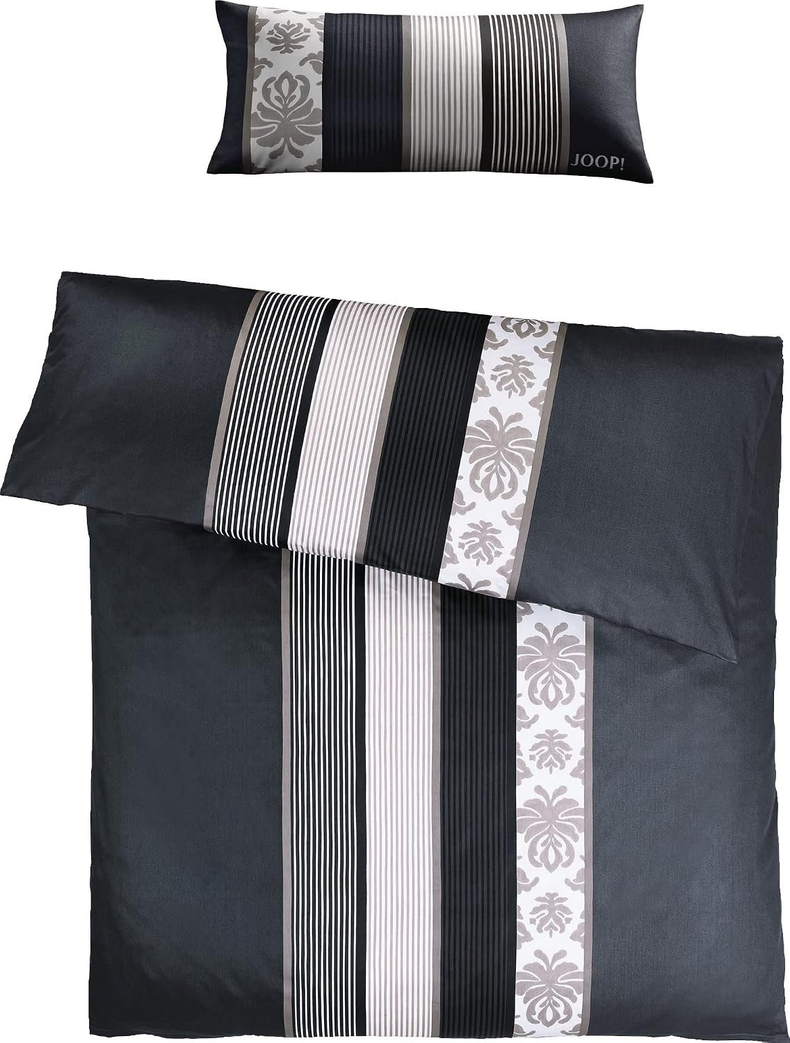 Joop! Maco Satin Beddengoed Ornament Streep 4022 Grijs