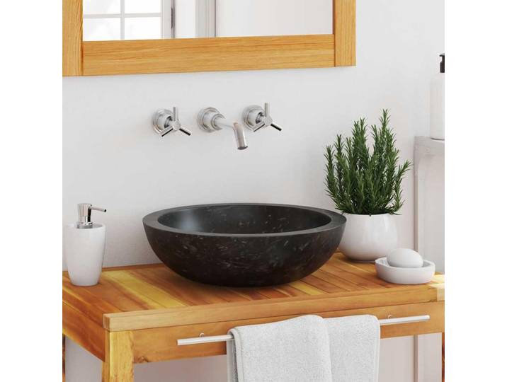 vidaXL Lavabo 40x12 cm marbre noir